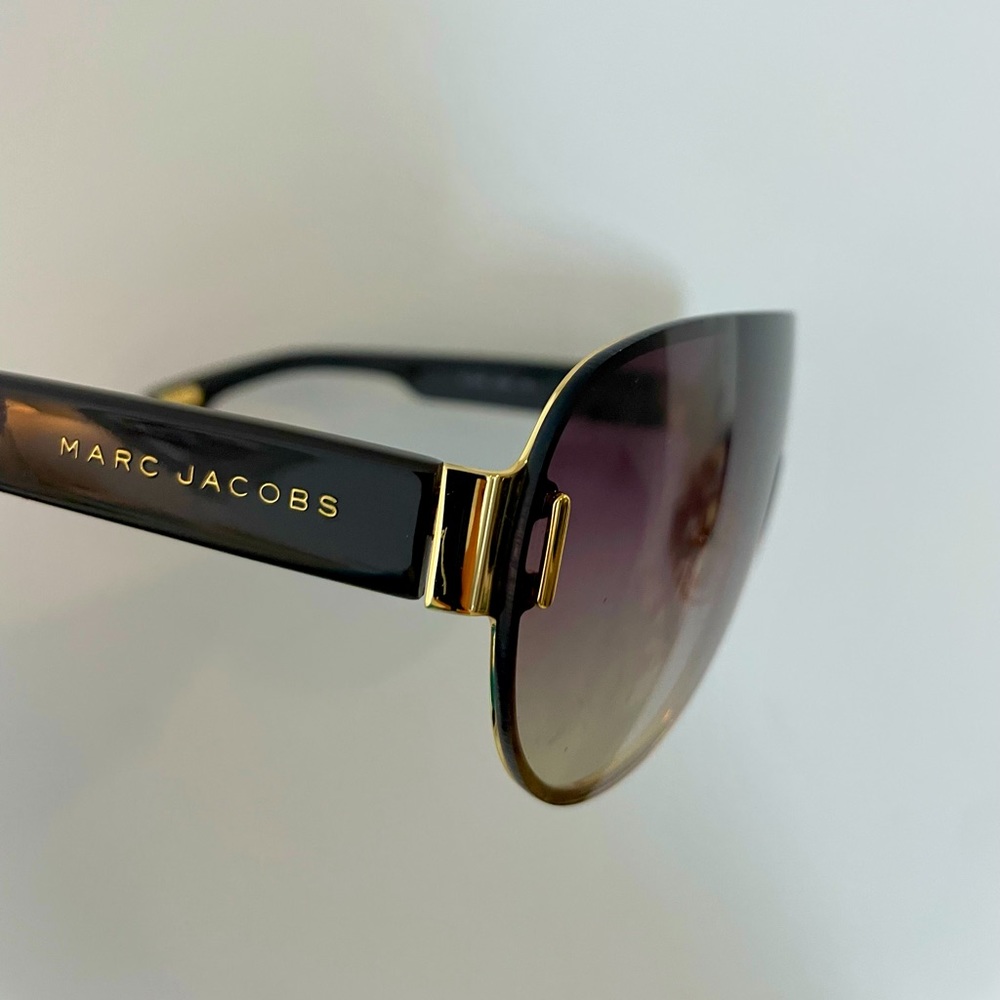 Marc Jacobs Tan Sunglasses with gold accent